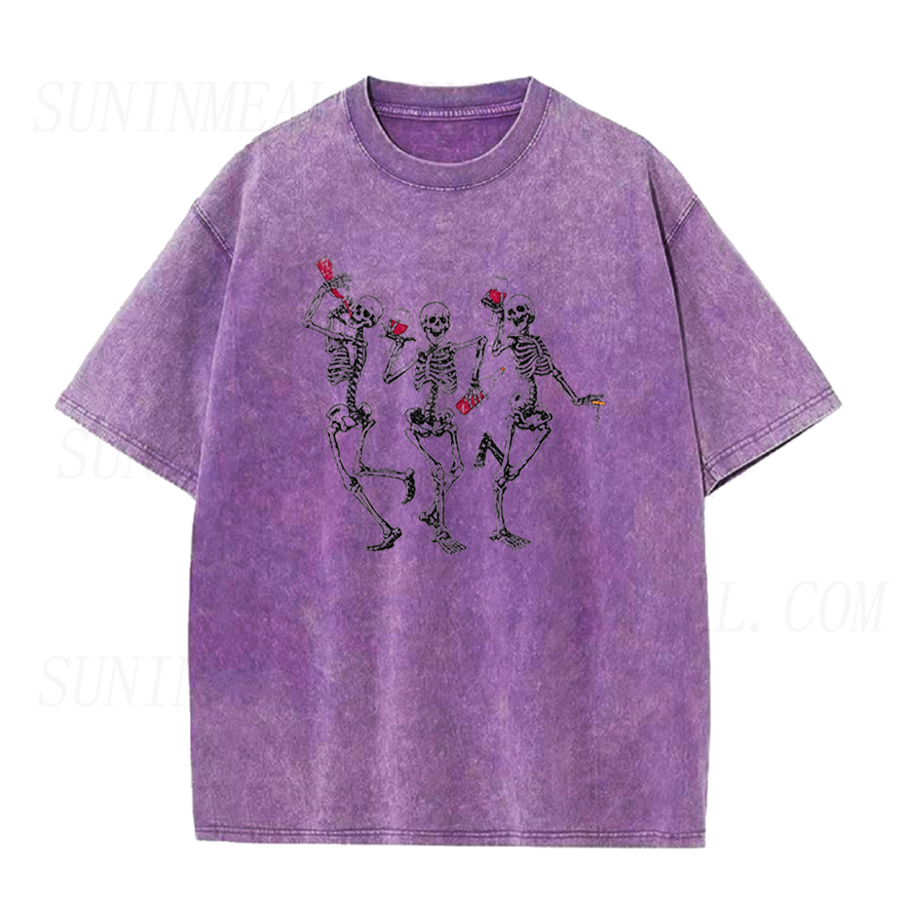 Wine Lover Skeletons Unisex Tee