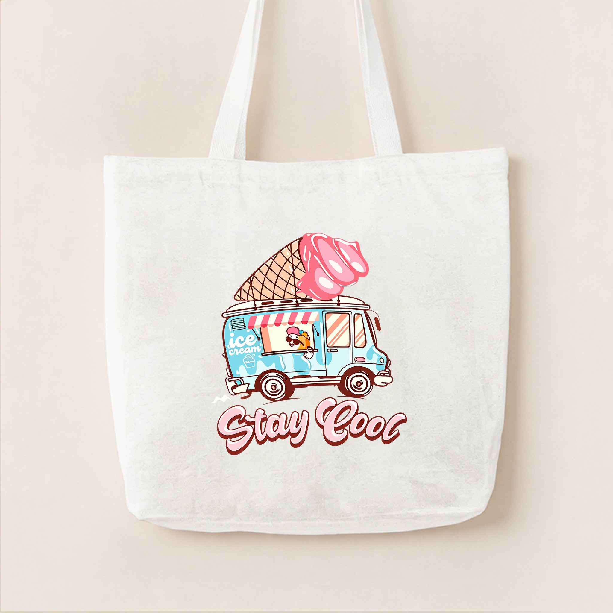 Stay Cool Ice Cream Canvas Tote Bag