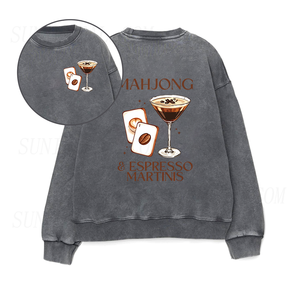 Mahjong and Espresso Martinis Unisex Crewneck Sweatshirt