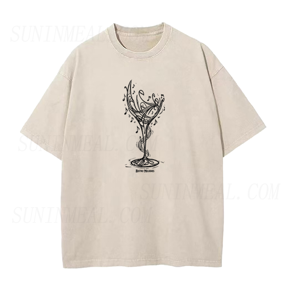 Wine Glass & Music Notes Unisex Tee