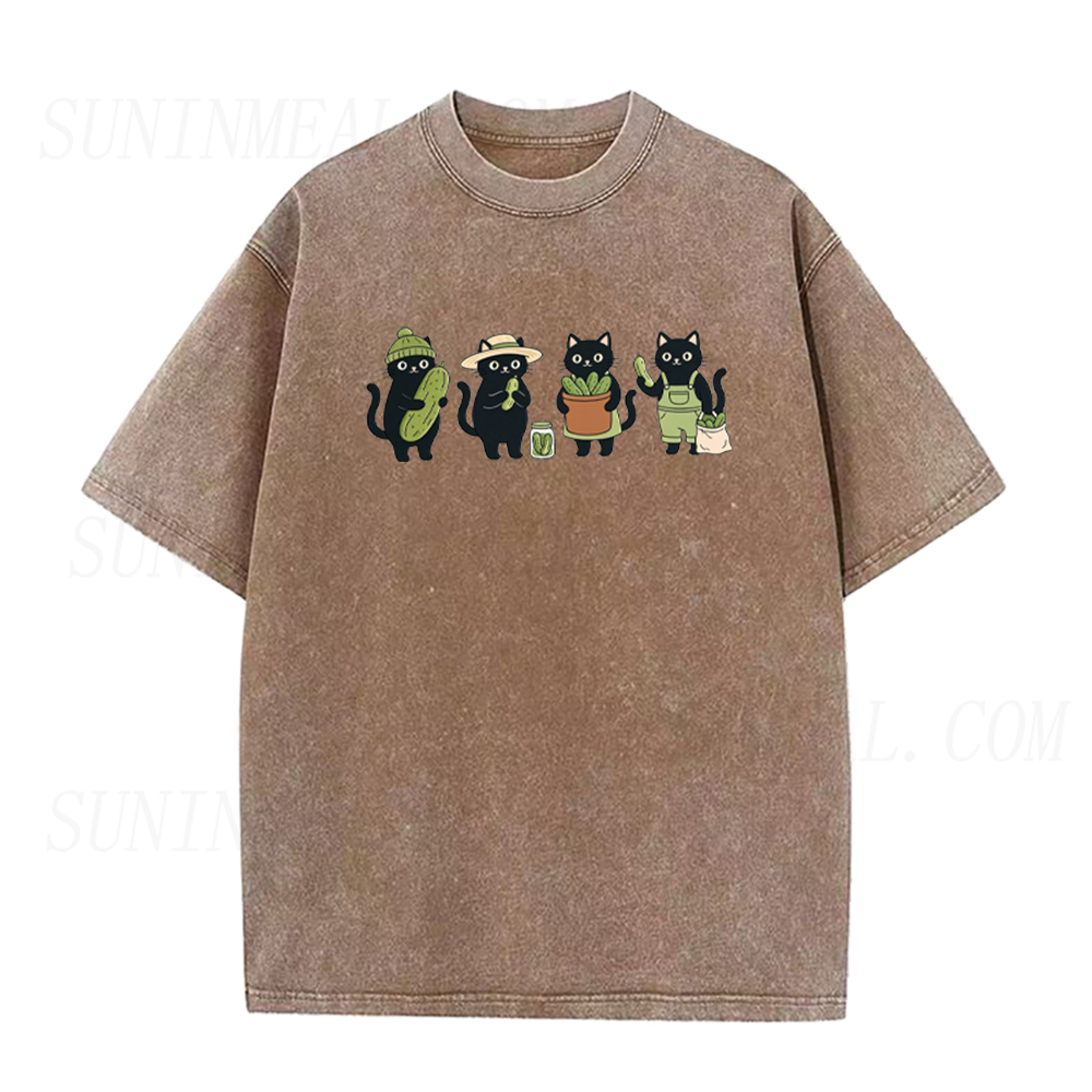 Funny Pickle Cat Unisex Tee