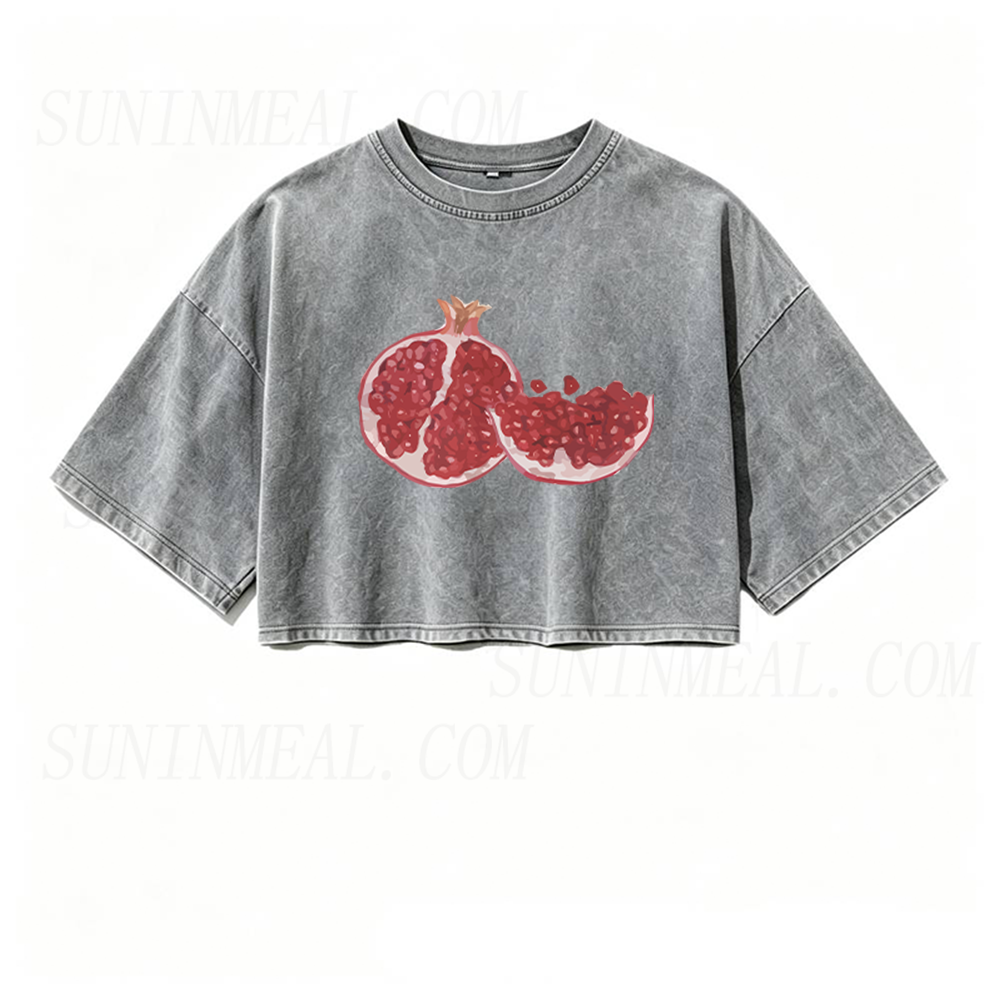 Pomegranate Oversized Crop Tee