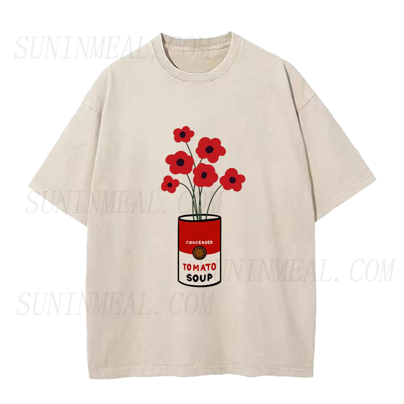 Tomato Soup Can with Poppies Unisex Tee
