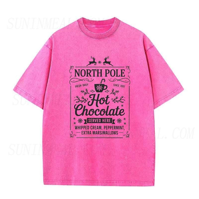North Pole Hot Chocolate Christmas Unisex Tee