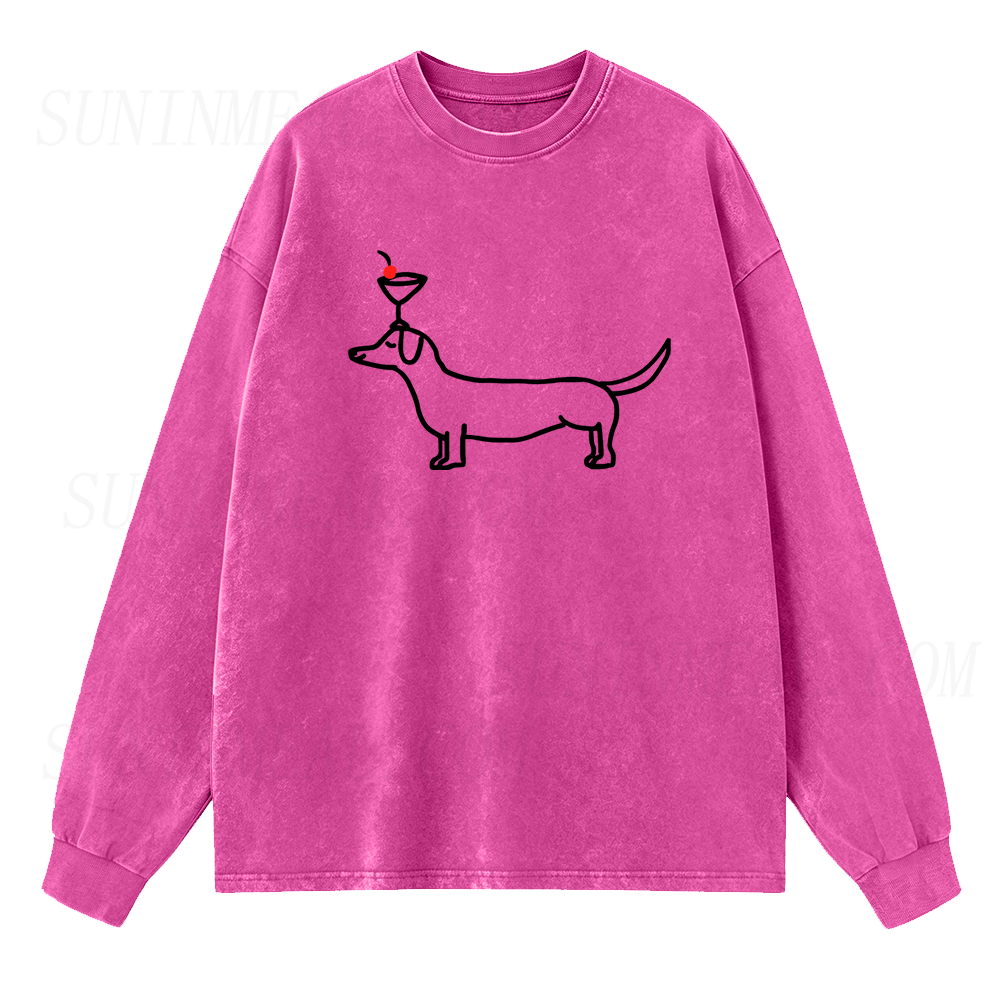 Dog Cocktail Long Sleeve Unisex Tee