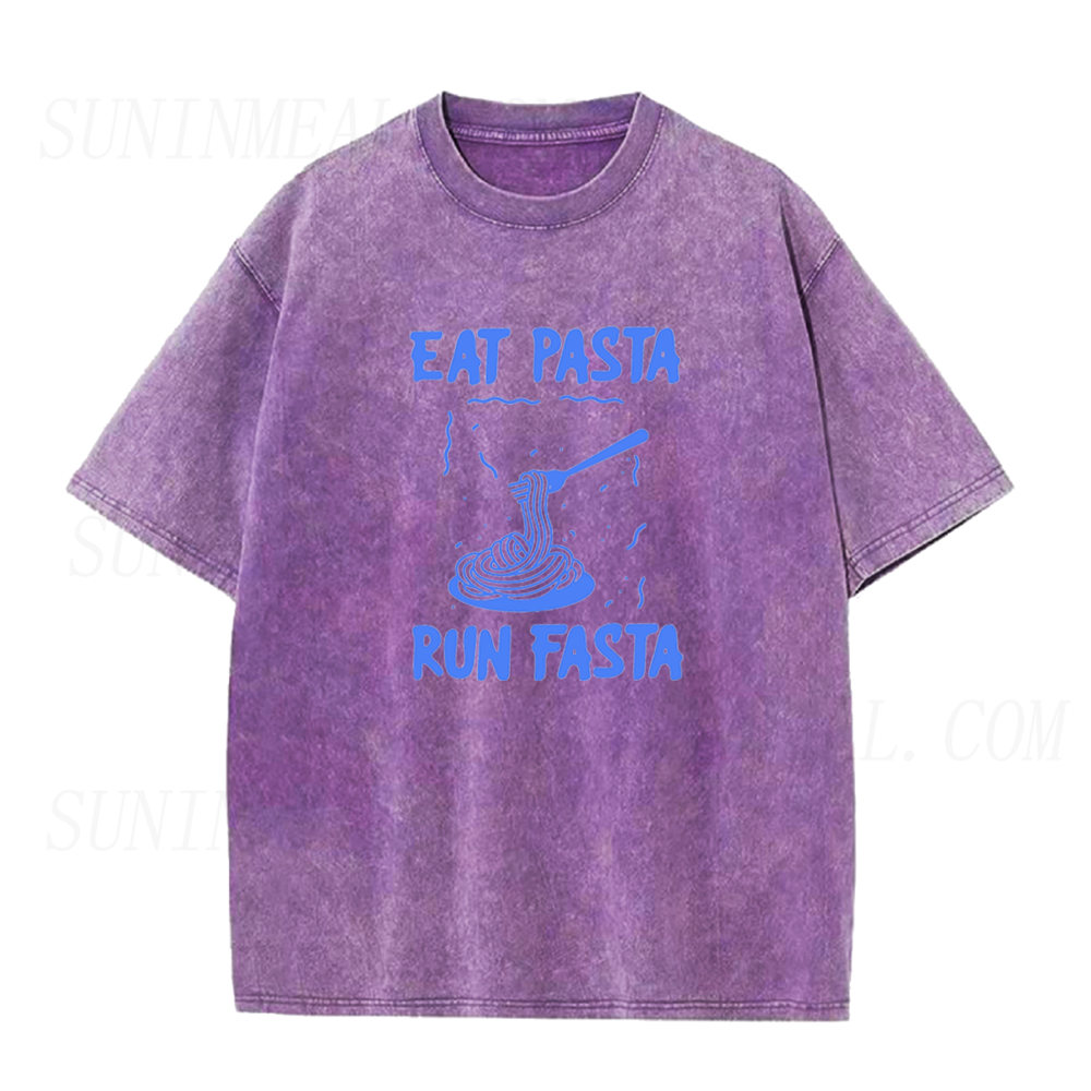 Funny Eat Pasta Run Fasta Graphic Unisex Tee
