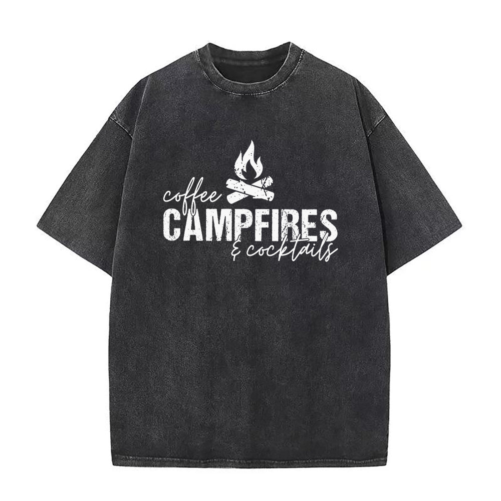Coffee, Campfires & Cocktails Unisex Tee