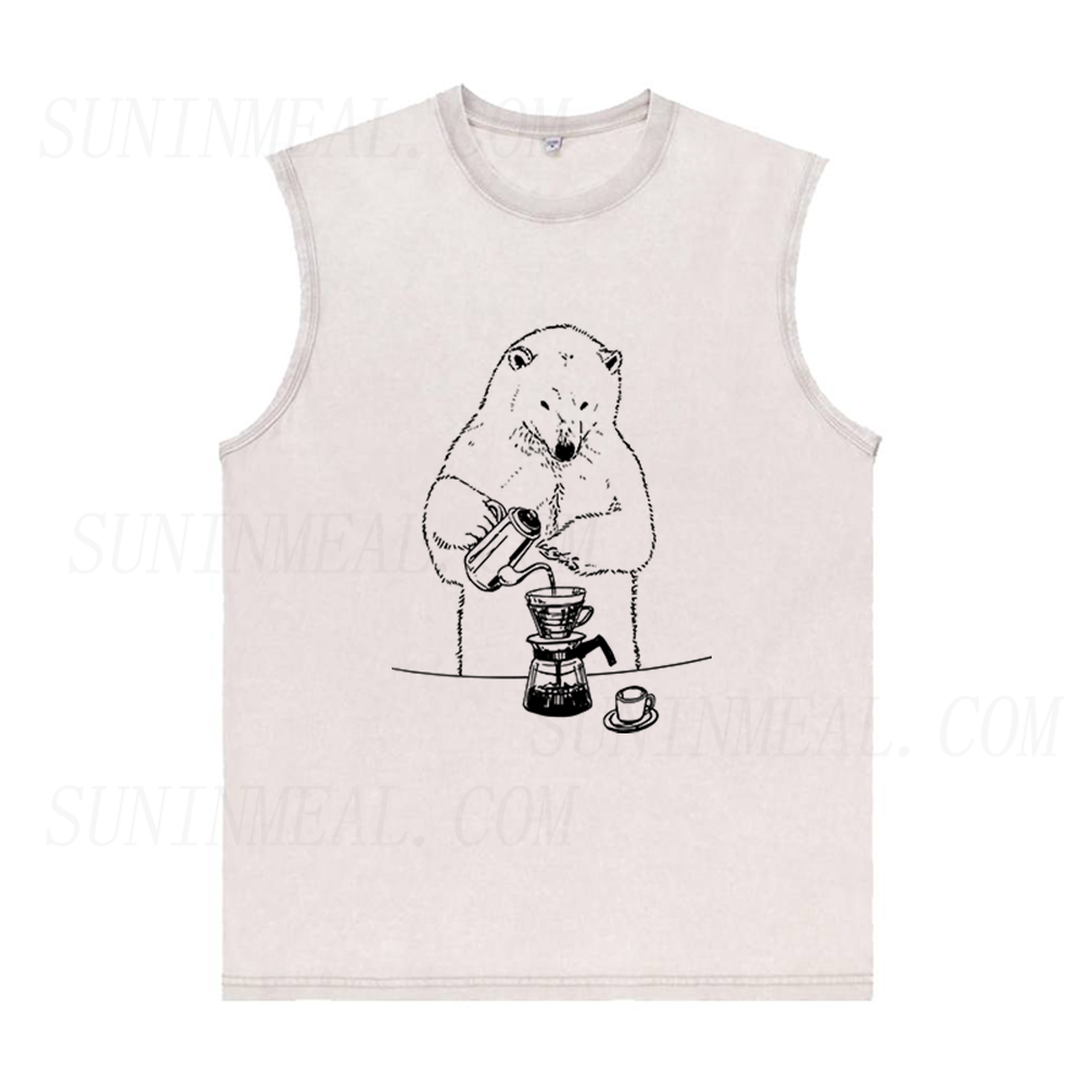 Polar Bear Is Brewing Coffee Unisex Tank Top