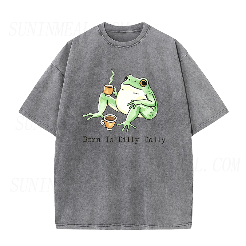 Born To Dilly Dally Coffee Frog Unisex Tee
