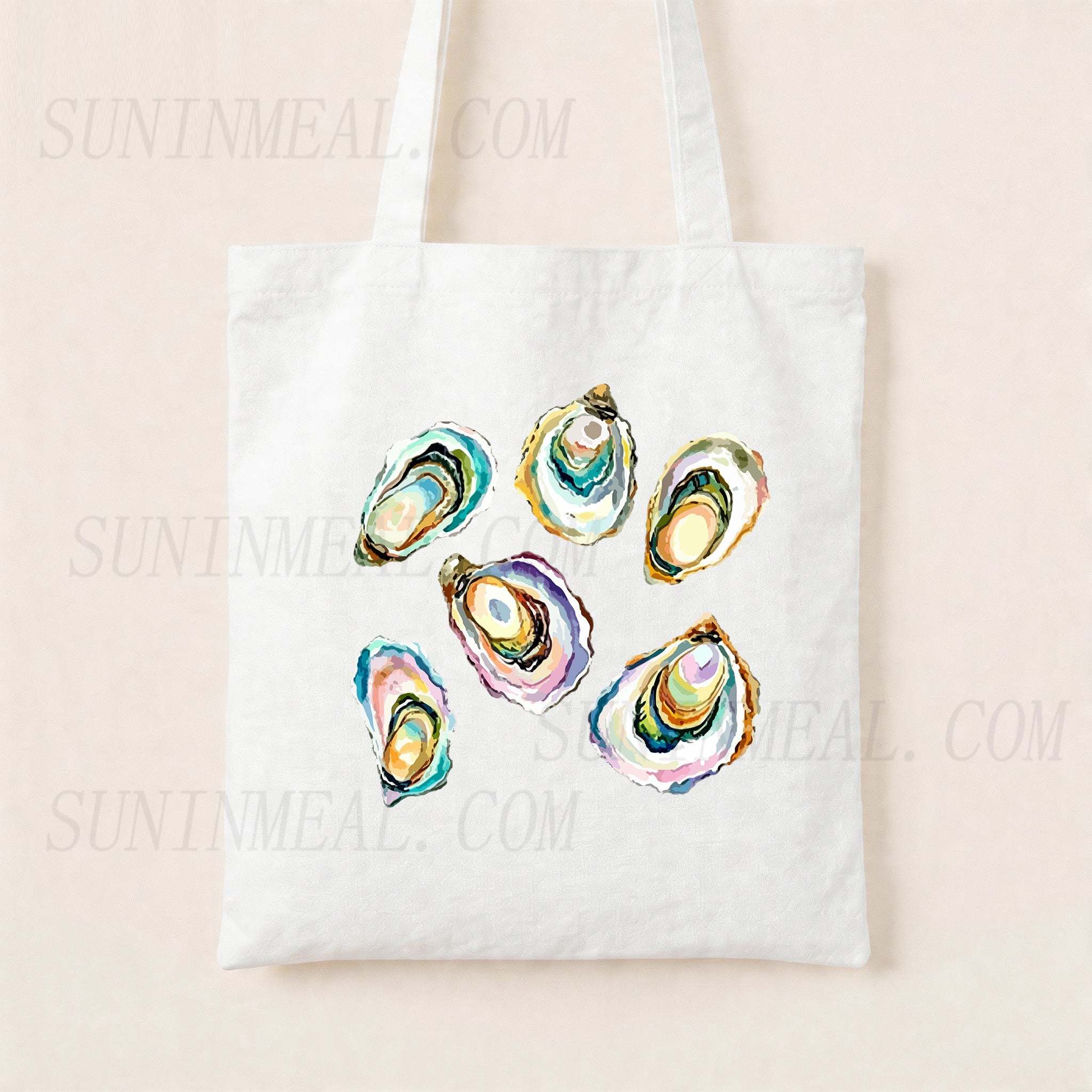 Watercolor Oyster Canvas Tote Bag