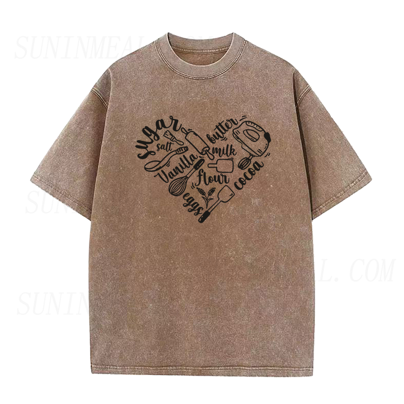 I Love Baking ハート ユニセックス Tシャツ
