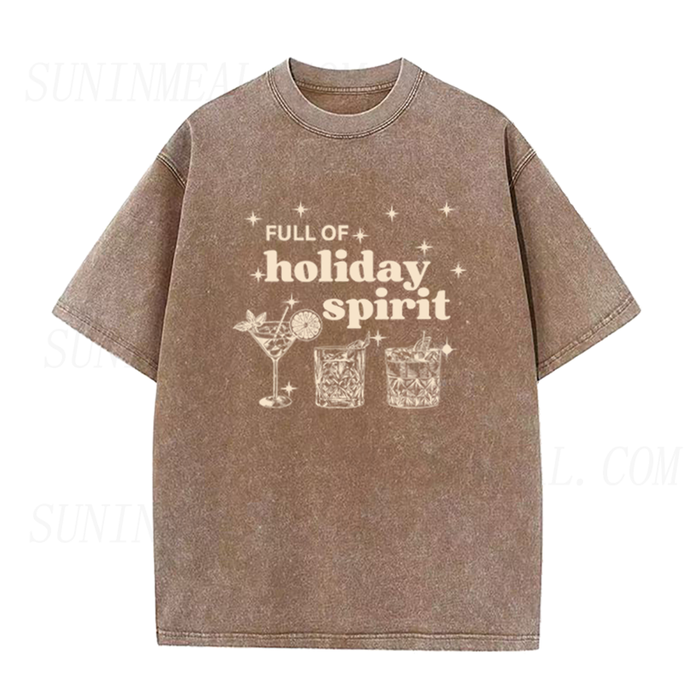 Full Of Holiday Spirit Margarita Christmas Unisex Tee