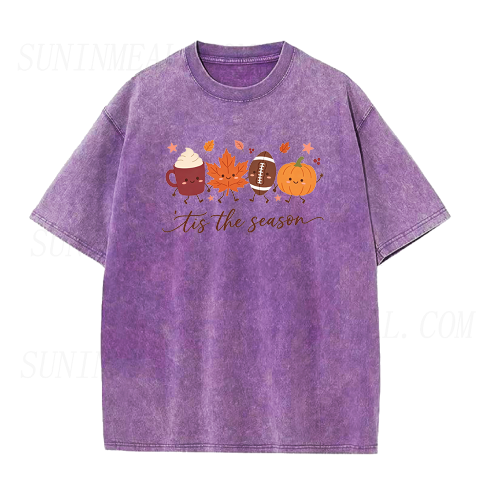 'Tis The Season Cartoon Pumpkin Coffee Unisex Tee