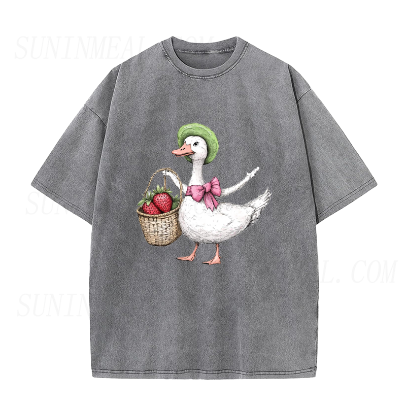 Fancy Goose with Strawberries Unisex Tee
