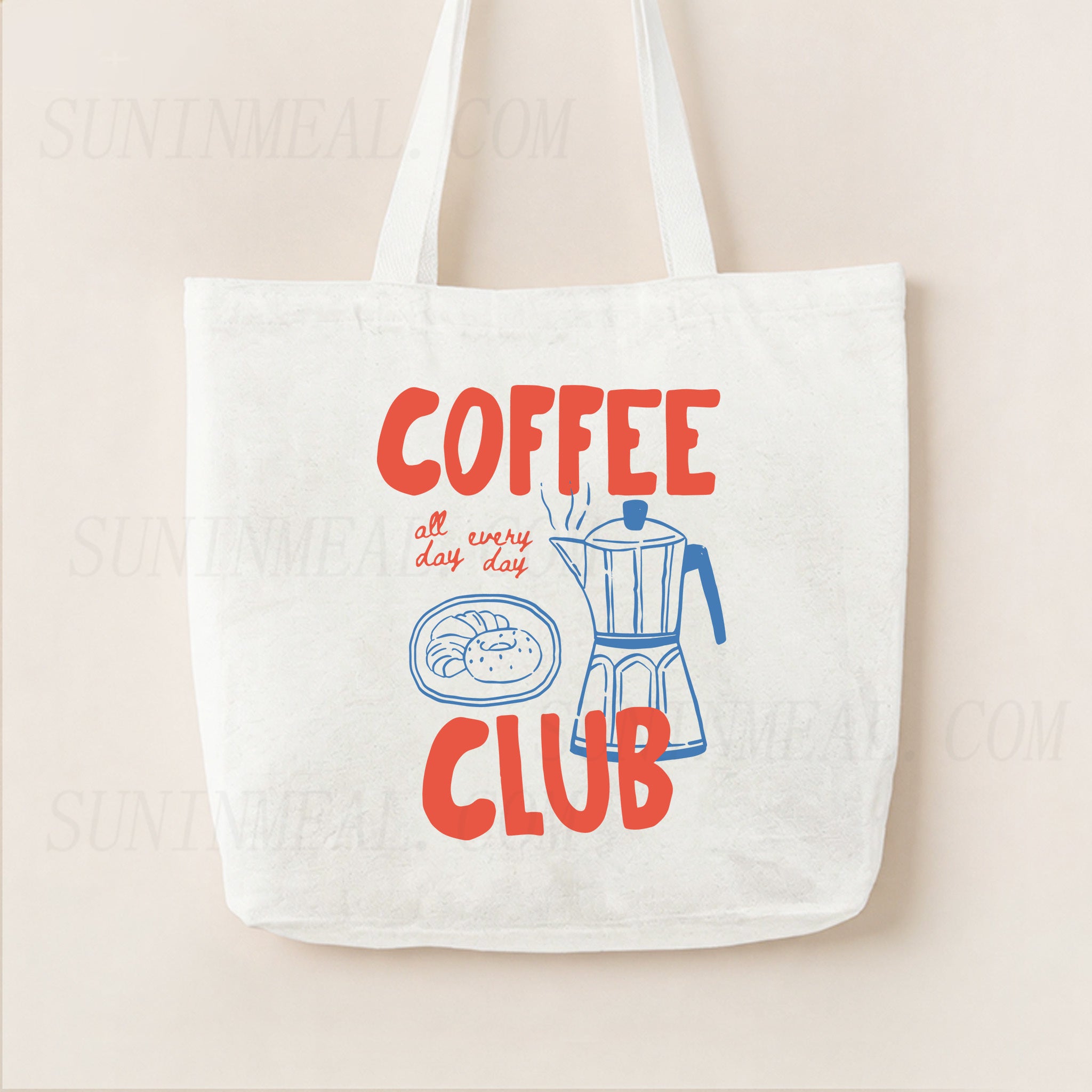 Coffee Club Canvas Tote Bag