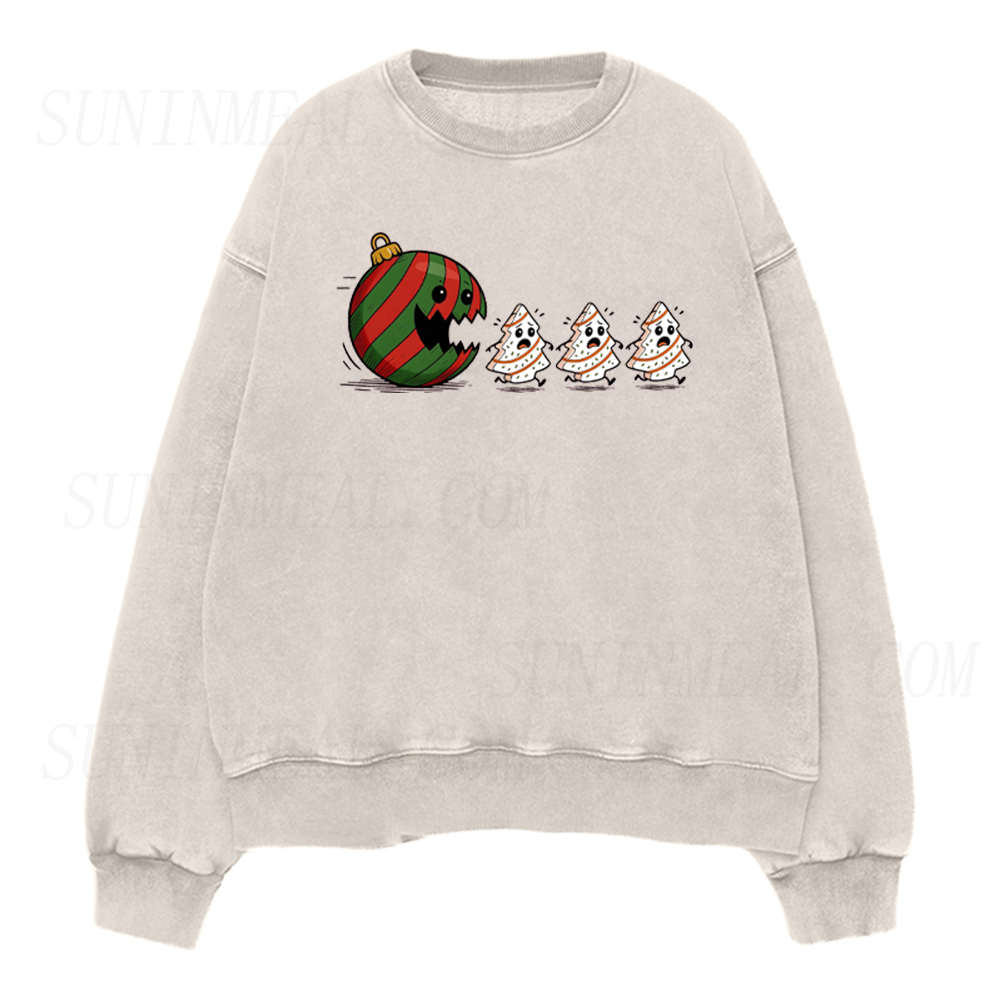 Funny Christmas Pacman Gingerbread Unisex Crewneck Sweatshirt