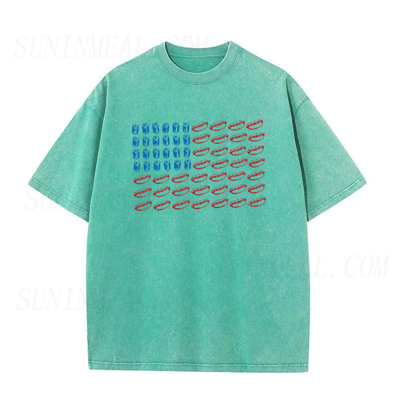 Fourth of July Beer & Hot Dog Flag Unisex Tee