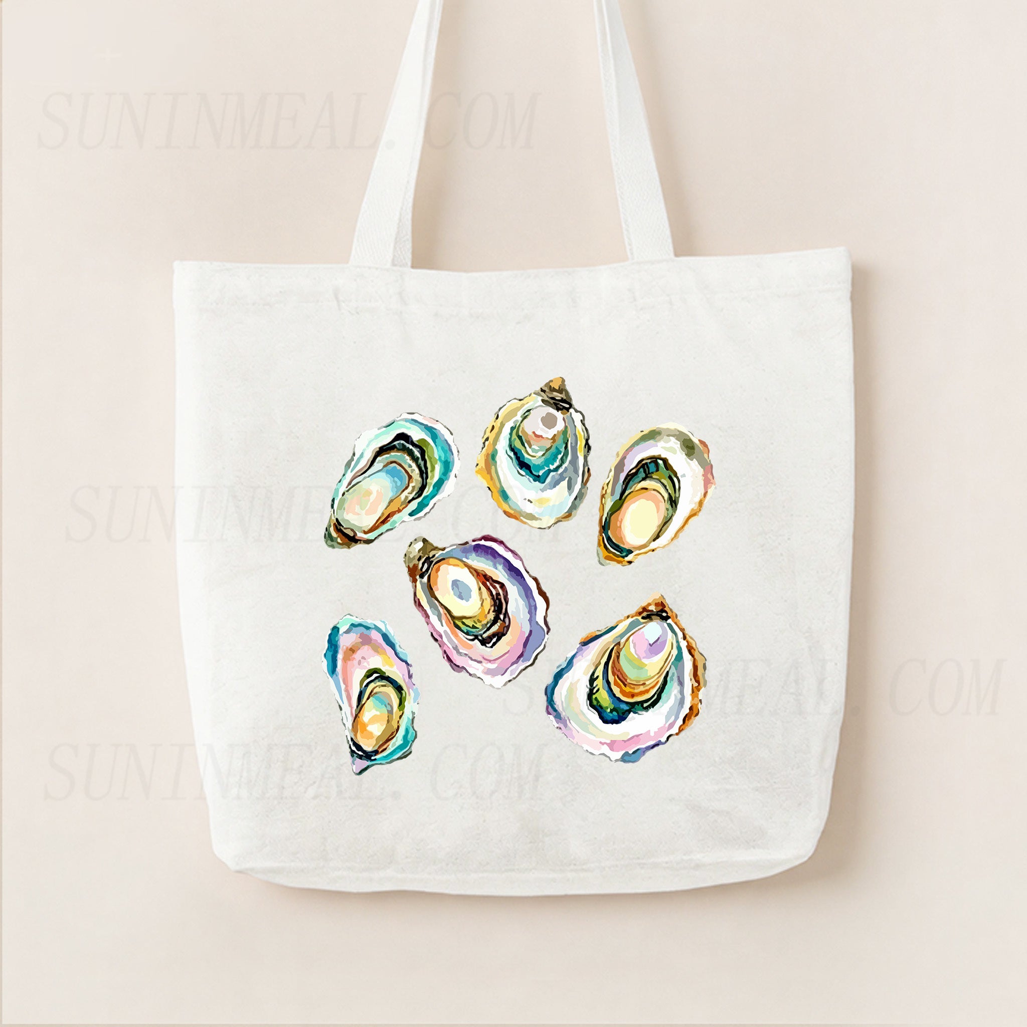 Watercolor Oyster Canvas Tote Bag