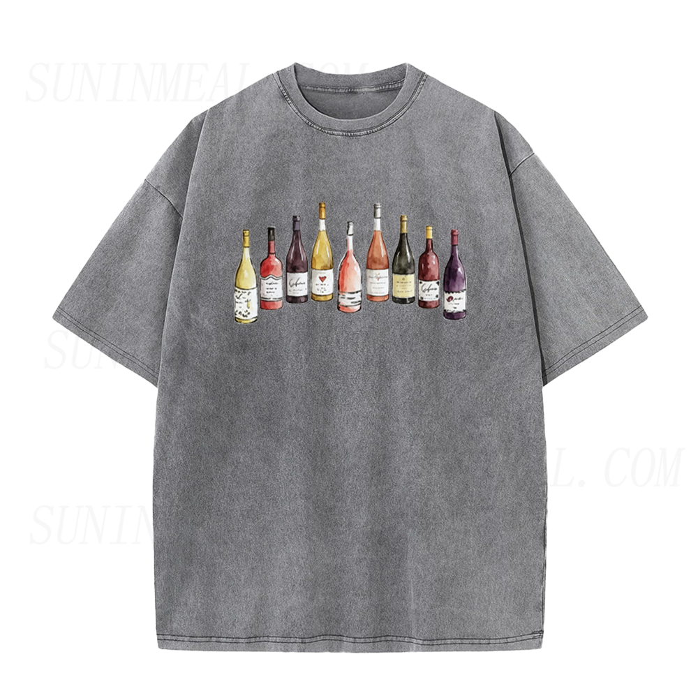 Watercolor Wine Bottles Graphic Unisex Tee