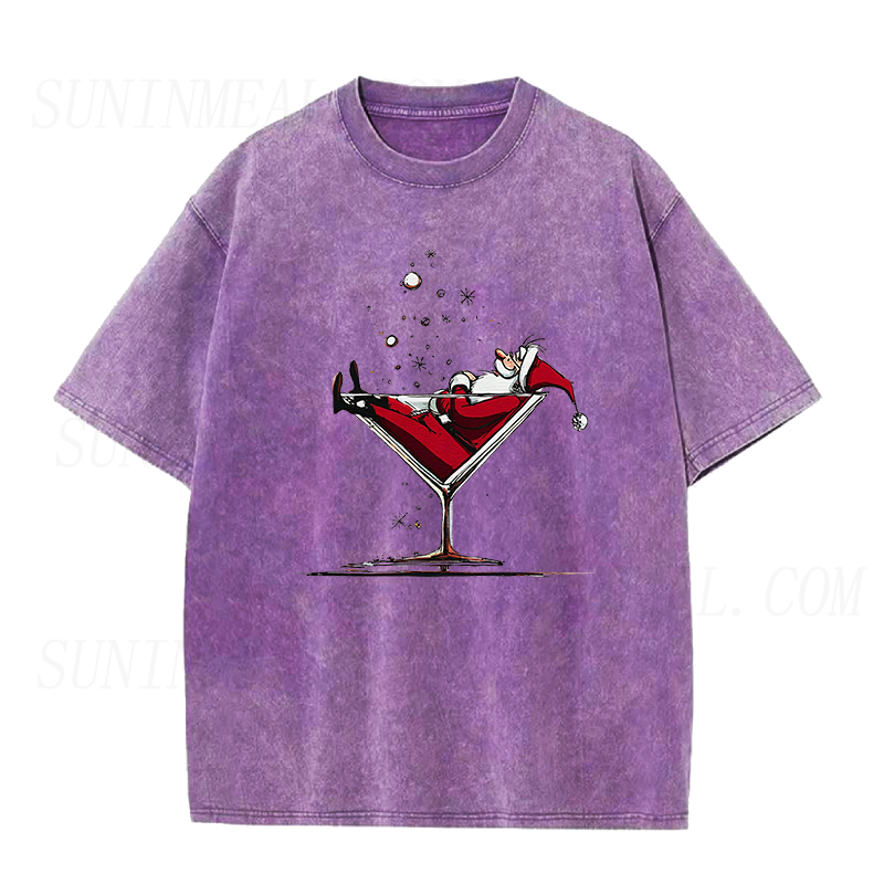 Santa Claus Christmas Cocktail Unisex Tee