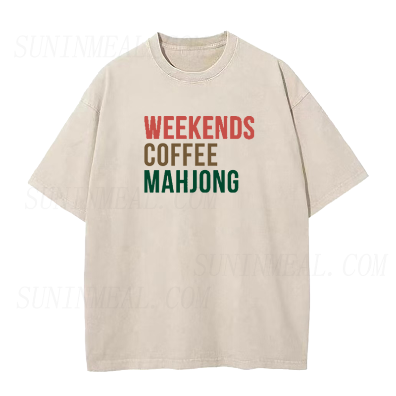 Weekends Coffee Mahjong Unisex Tee