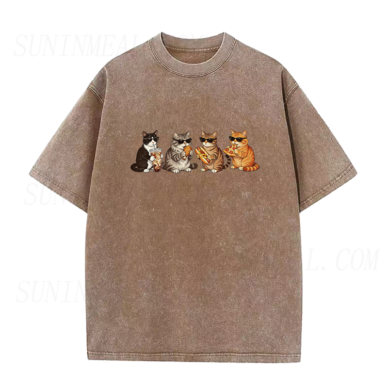 Cat Eating Food Unisex Tee