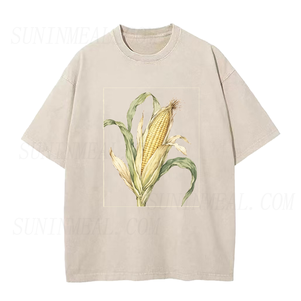 Vintage Botanical Corn Ear Illustration Unisex Tee
