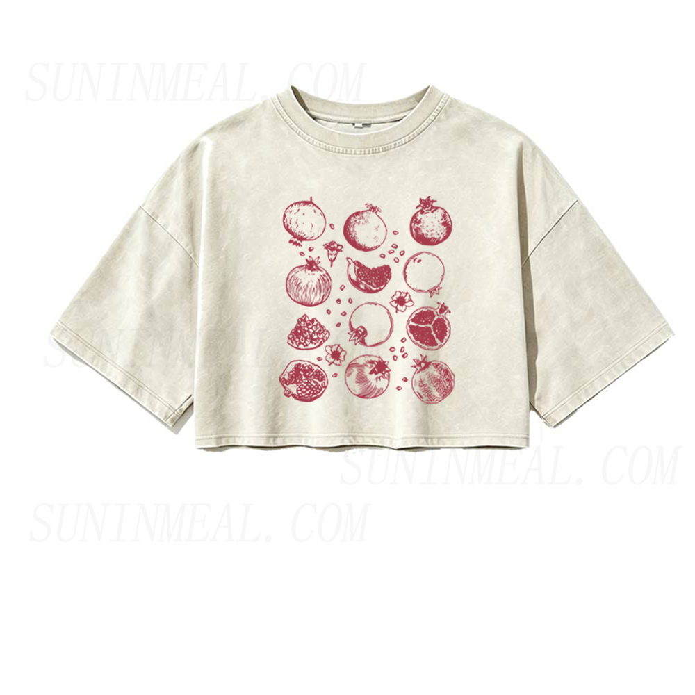 Pomegranate Oversized Crop Tee