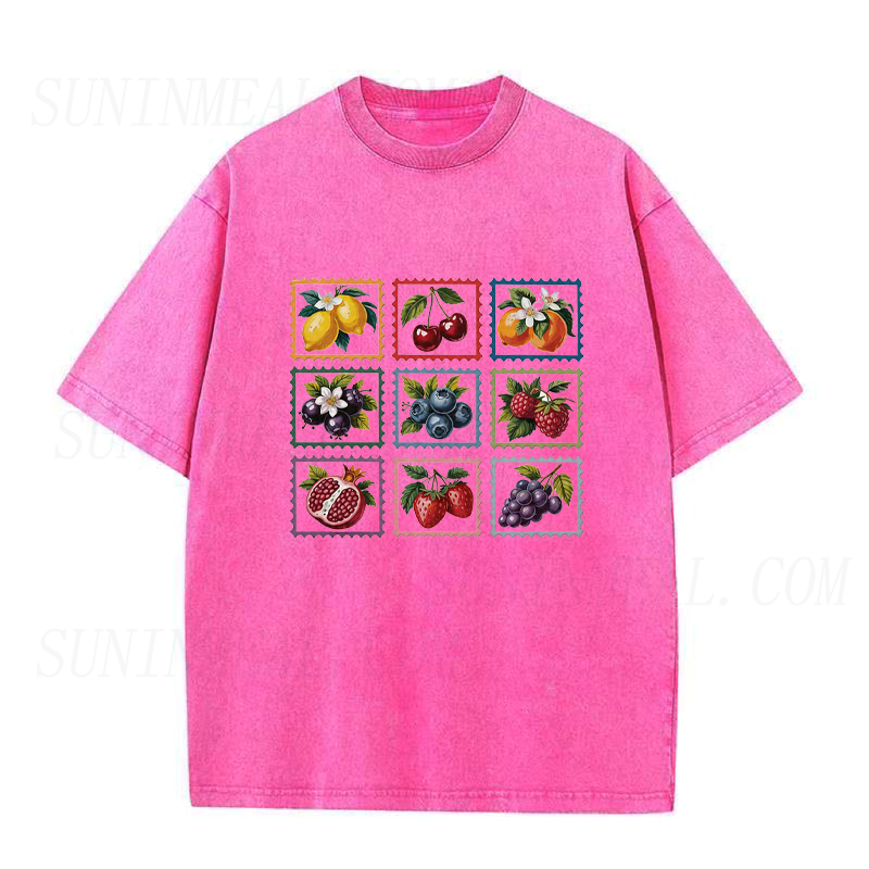 Vintage Fruit Stamps Unisex Tee
