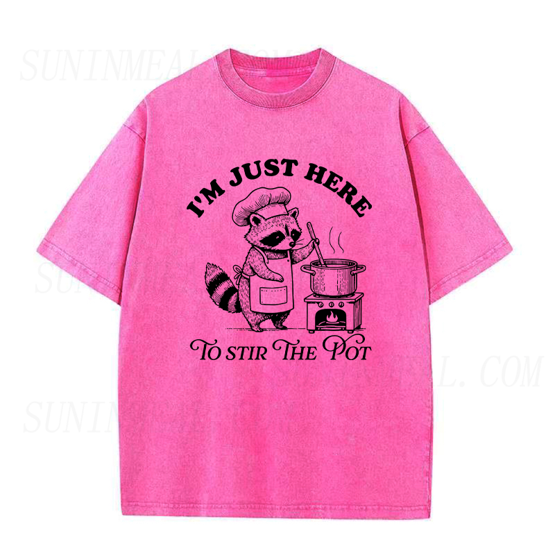 Im Just Here To Stir The Pot Raccoon Chef Unisex Tee
