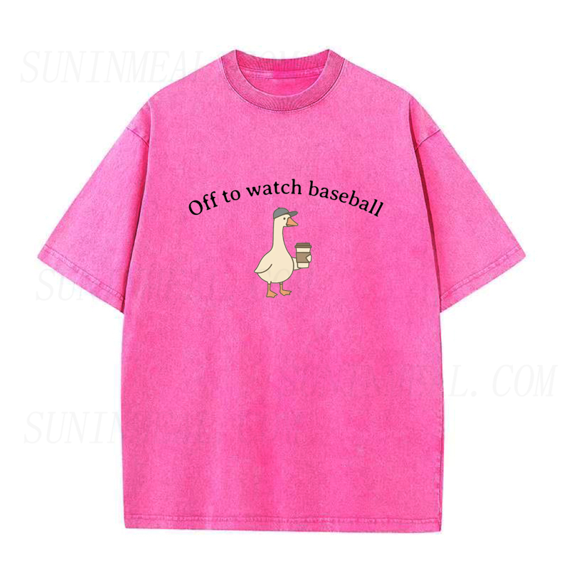 Off To Watch Baseball Goose Unisex Tee