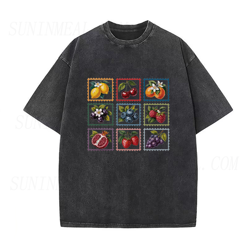 Vintage Fruit Stamps Unisex Tee
