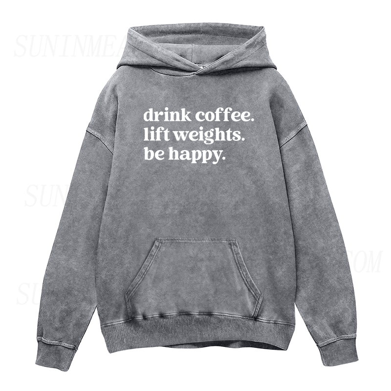 Drink Coffee Lift Weights Unisex Hoodie