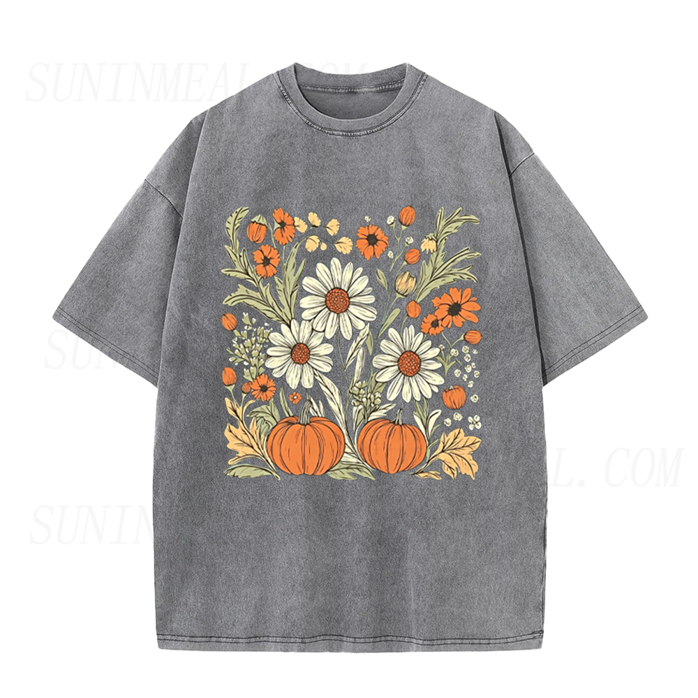 Fall Floral Pumpkin Unisex Tee