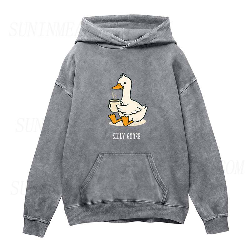 Funny Goose with Coffee Unisex Hoodie