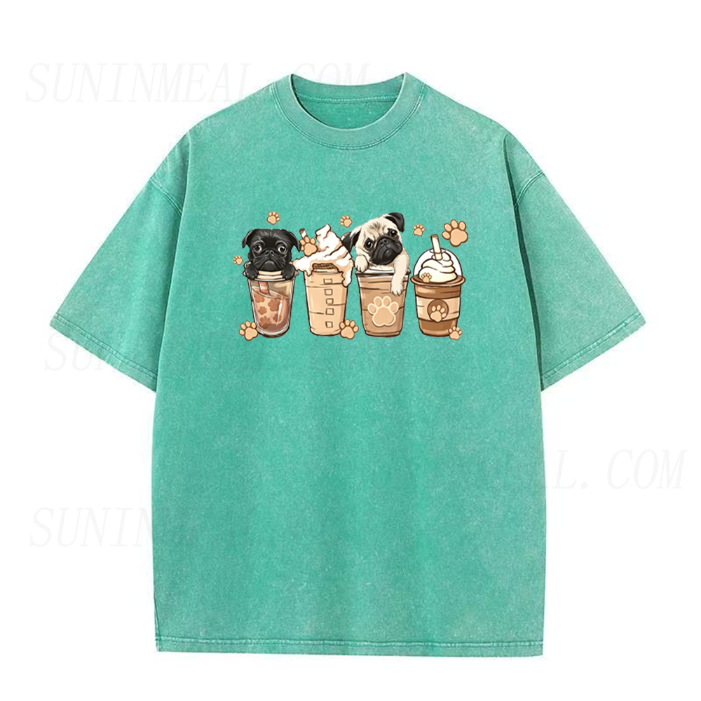 Cute Pug Coffee Unisex Tee