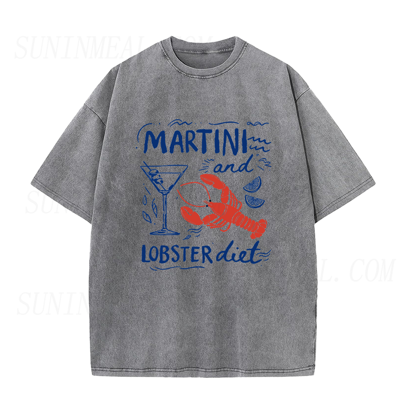 Retro Martini & Lobster Diet Unisex Tee