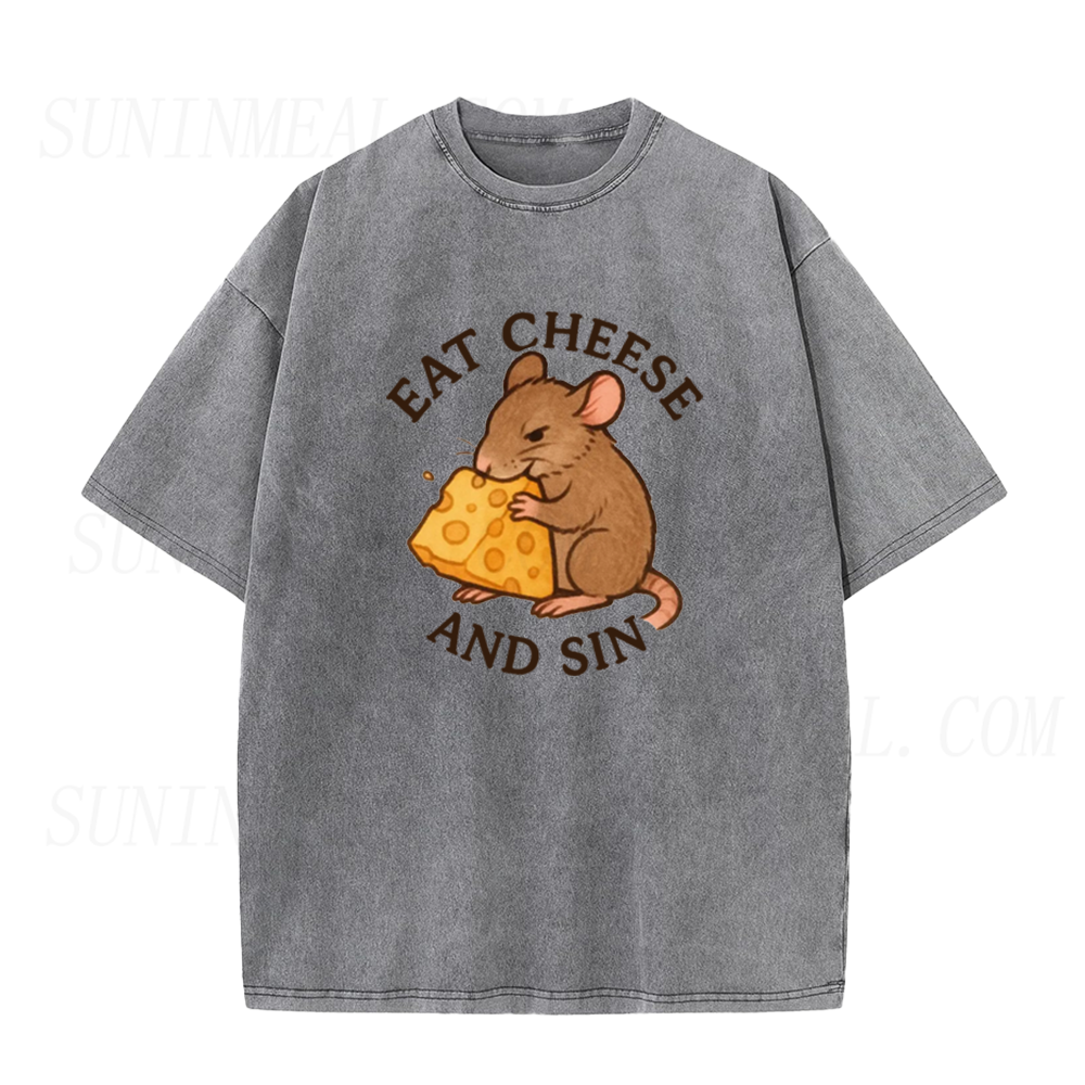 Eat Cheese and Sin Funny Rat Unisex Tee
