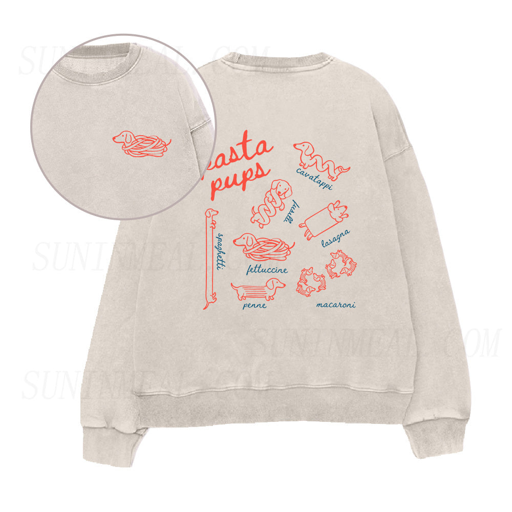 Pasta Pups Unisex Crewneck Sweatshirt