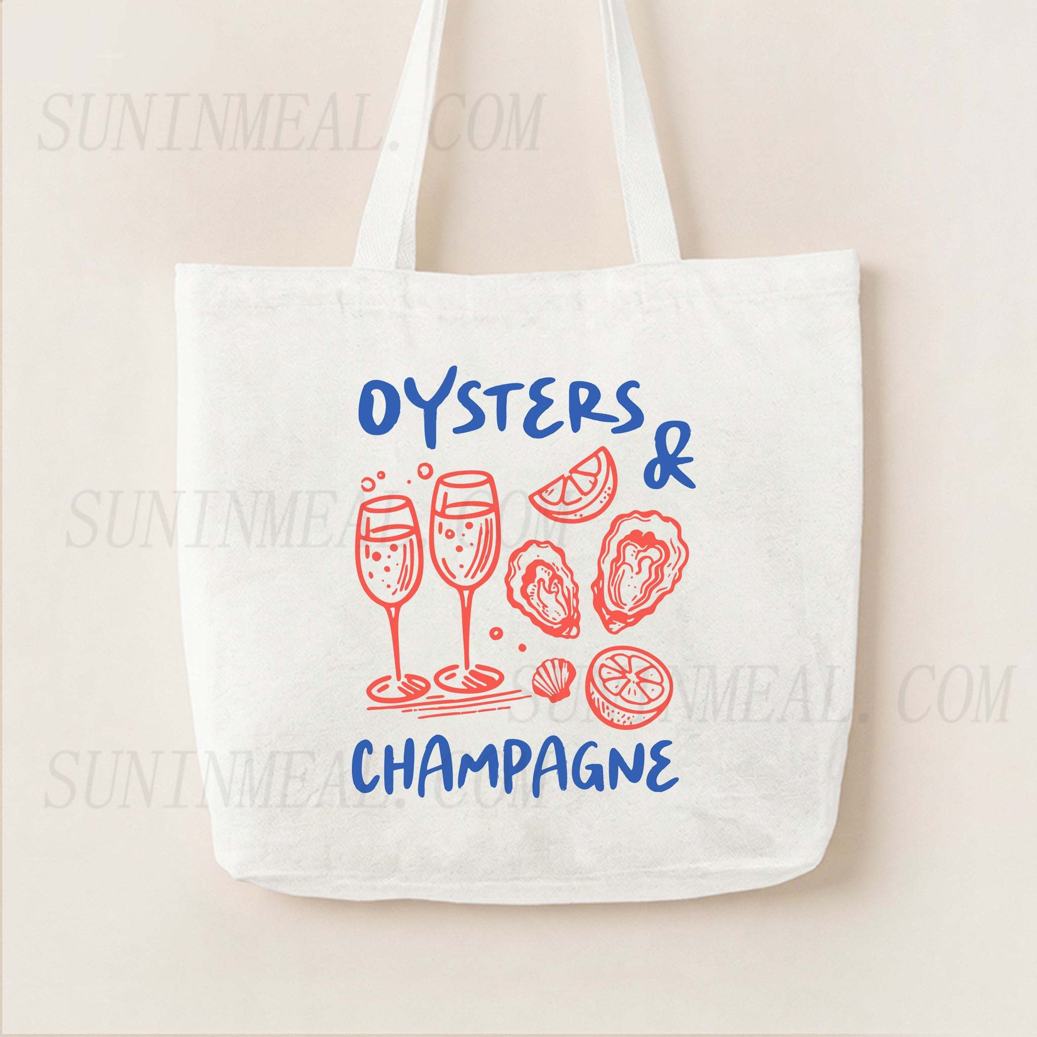 Oysters & Champagne Canvas Tote Bag