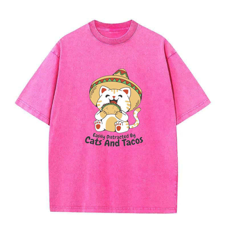 Easily Distracted By Cats And Tacos Unisex Tee