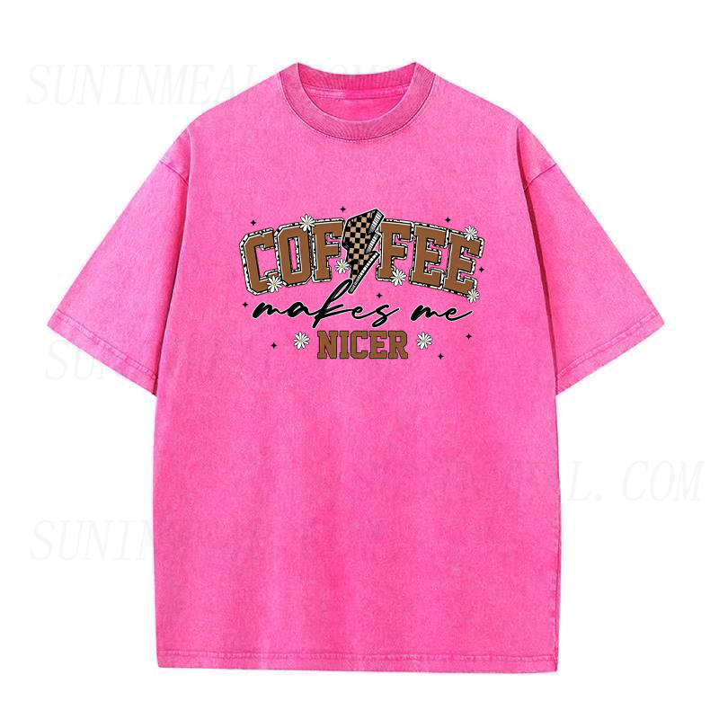 Retro Coffee Makes Me Nicer Unisex Tee