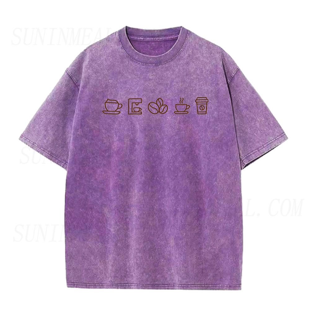 Minimal Coffee Icons Unisex Tee