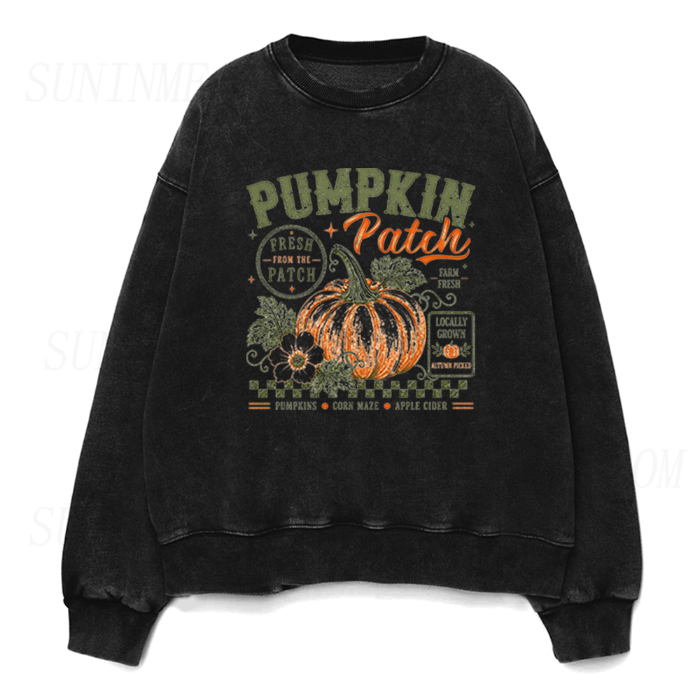 Retro Pumpkin Patch Unisex Crewneck Sweatshirt
