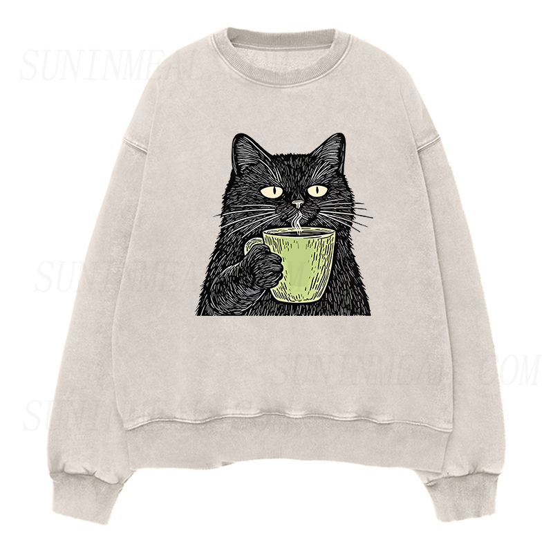 Black Cat Coffee Unisex Crewneck Sweatshirt