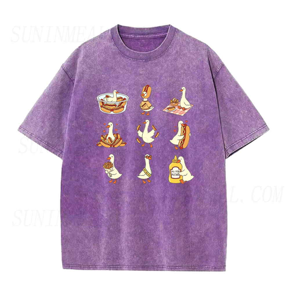 Cute Goose Hot Dog Unisex Tee
