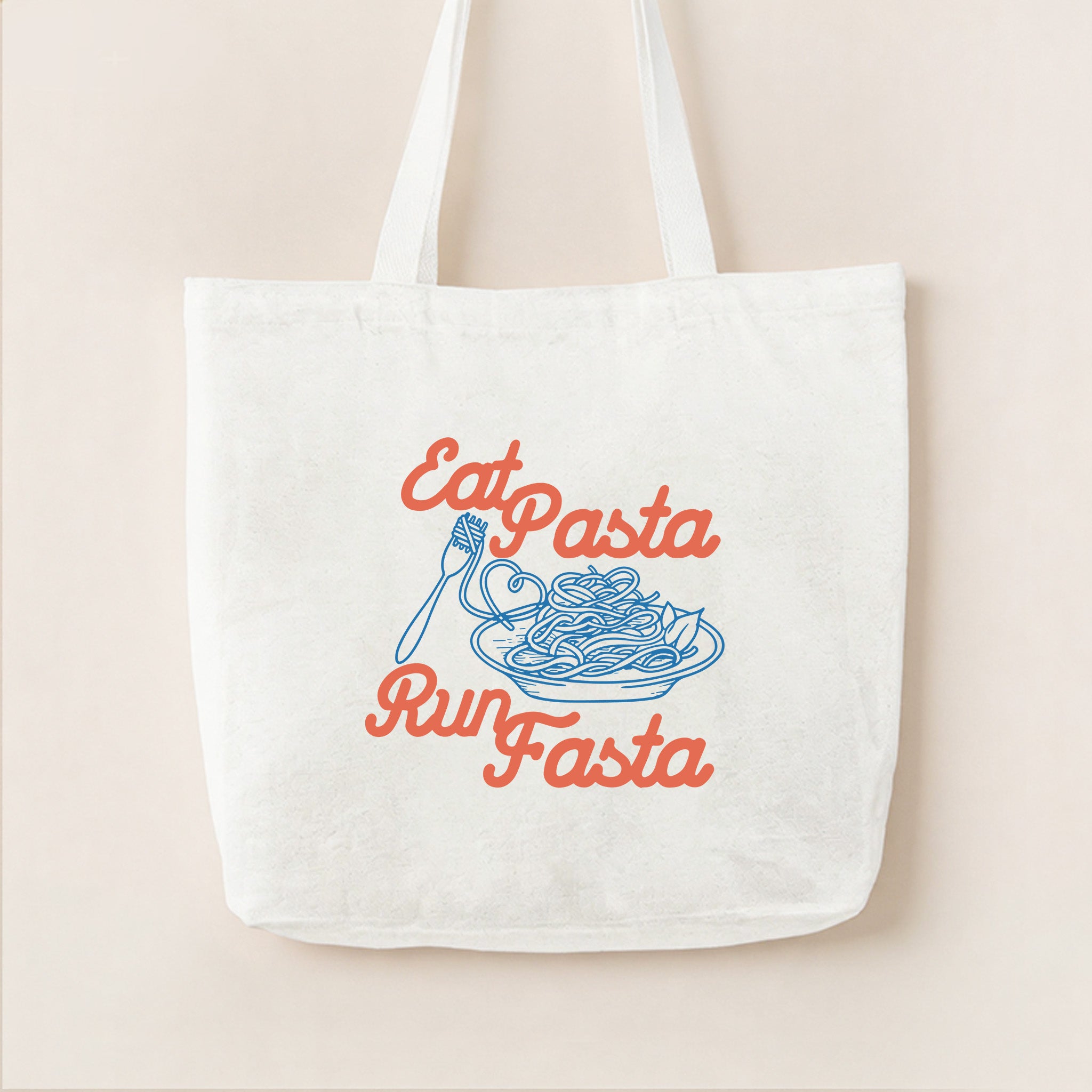 Eat Pasta Run Fasta Canvas Tote Bag