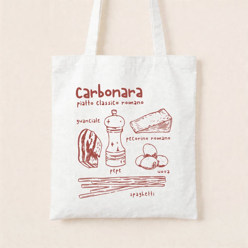 Carbonara Roma Pasta Canvas Tote Bag