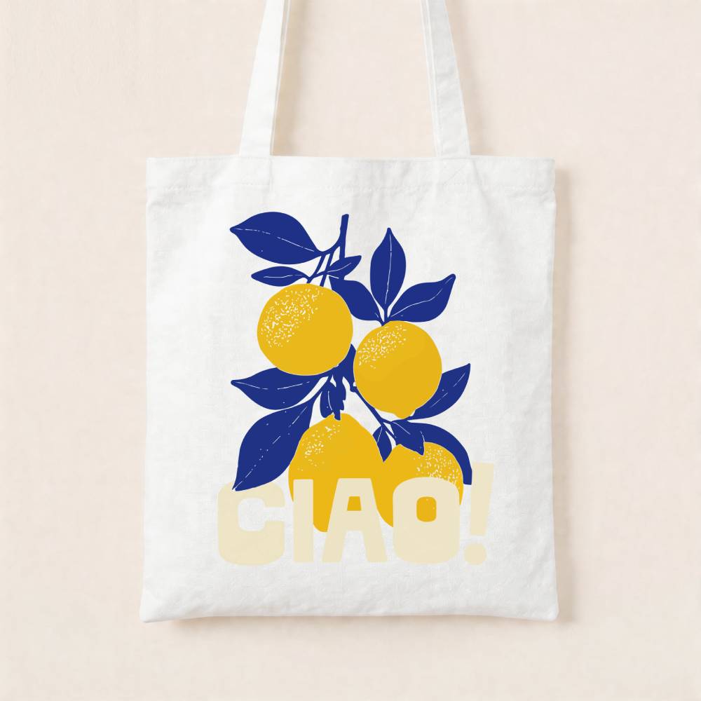 Ciao Italian Lemons Canvas Tote Bag