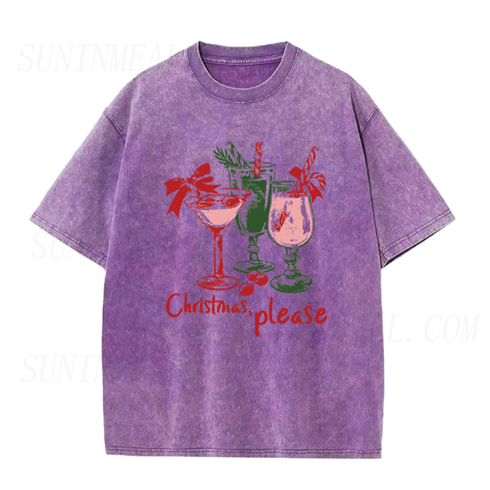 Christmas Please Cocktail Glasses Unisex Tee